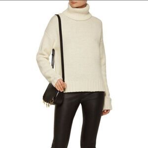 A.L.C. Jake Cream 4-Ply Wool Chunky Turtleneck Sweater Size XS